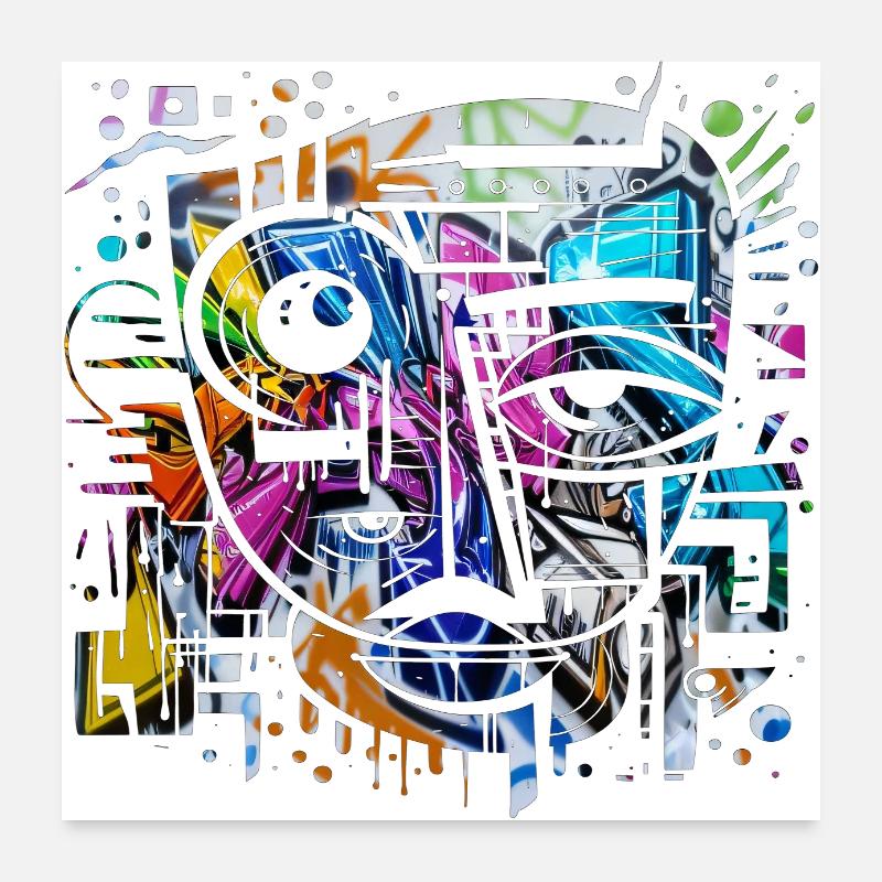 Graffiti Street Art Spray Vintage Schablone Retro Poster 60x60 cm