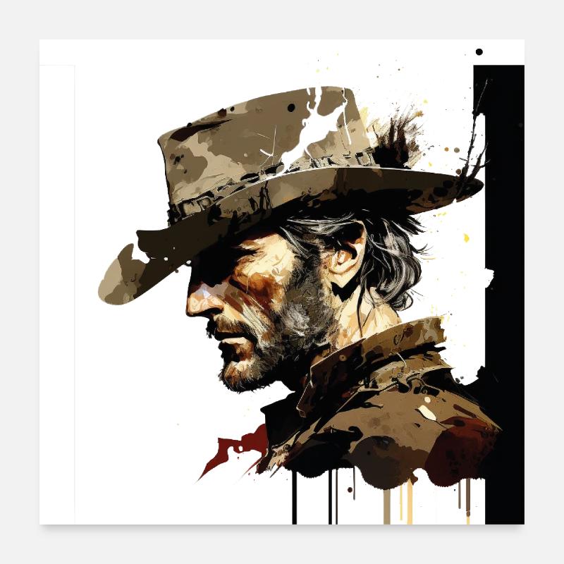 cow-boy Poster 60 x 60 cm