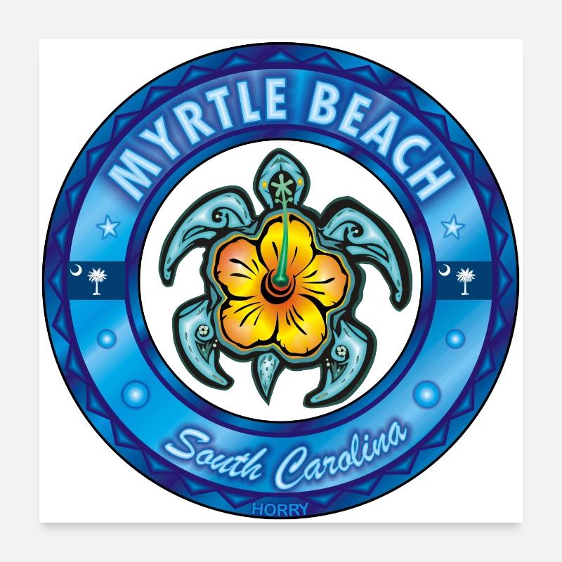 Hibiscus tortue de mer de Myrtle Beach Poster 60 x 60 cm