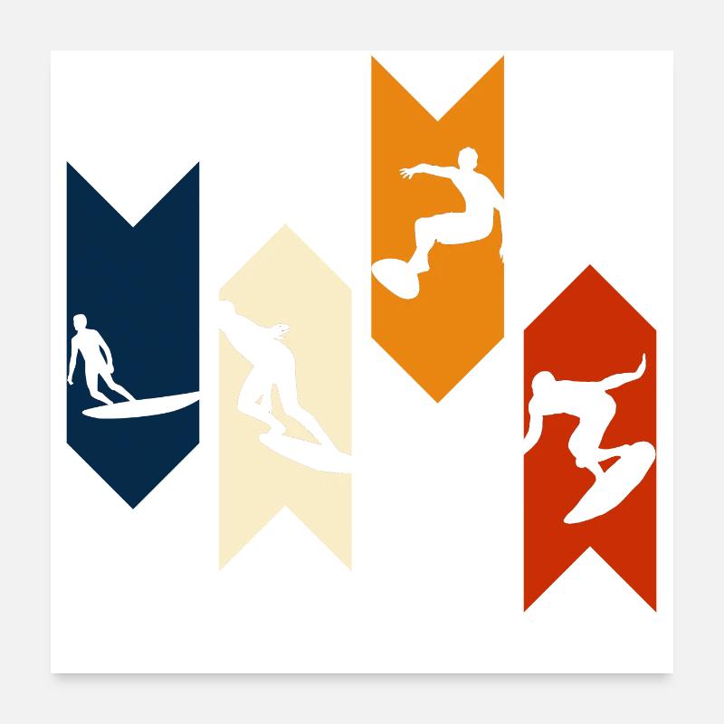 Vintage Retro Surf - Surf Gift Idea Poster 24" x 24" (60x60 cm)