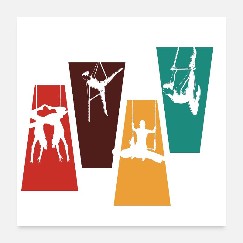 Vintage Retro Trapez Trapez Geschenkidee Poster 60x60 cm