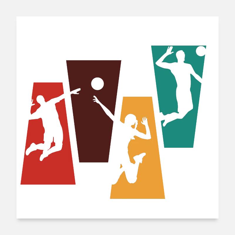 Vintage Retro Volleyball Gift Idea Poster 24" x 24" (60x60 cm)