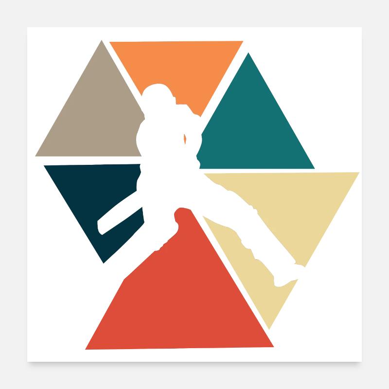 Vintage Retro Cricket - Cricket Gift Idea Poster 24" x 24" (60x60 cm)