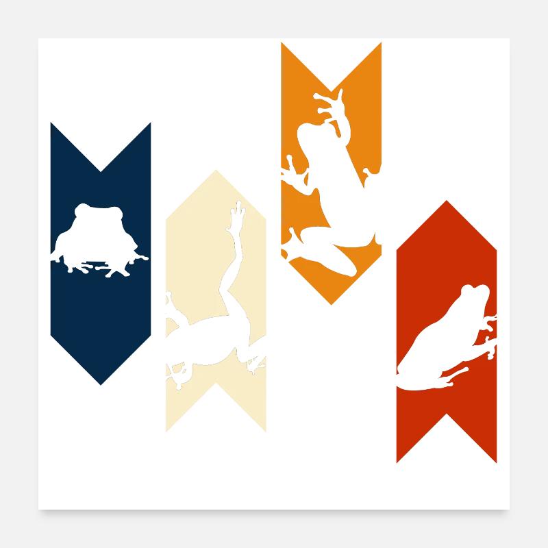 Grenouille rétro vintage-idée cadeau grenouille Poster 60 x 60 cm