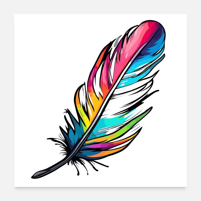 Feather/writing quill/bird feather/down feather Poster 24" x 24" (60x60 cm)