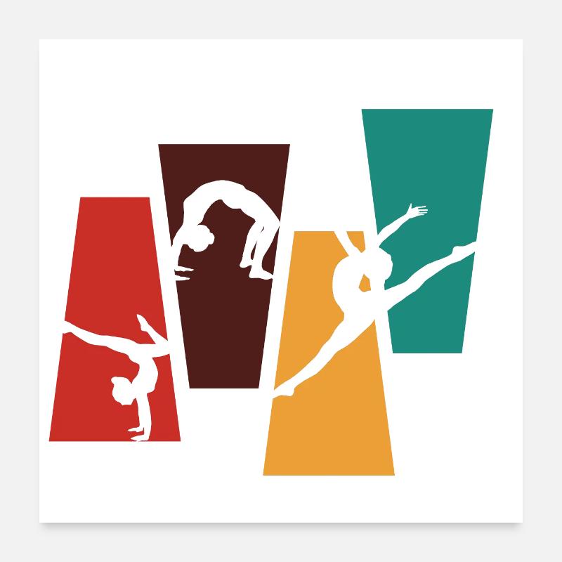 Vintage Retro Gymnastics - Gymnastics Gift Idea Poster 24" x 24" (60x60 cm)