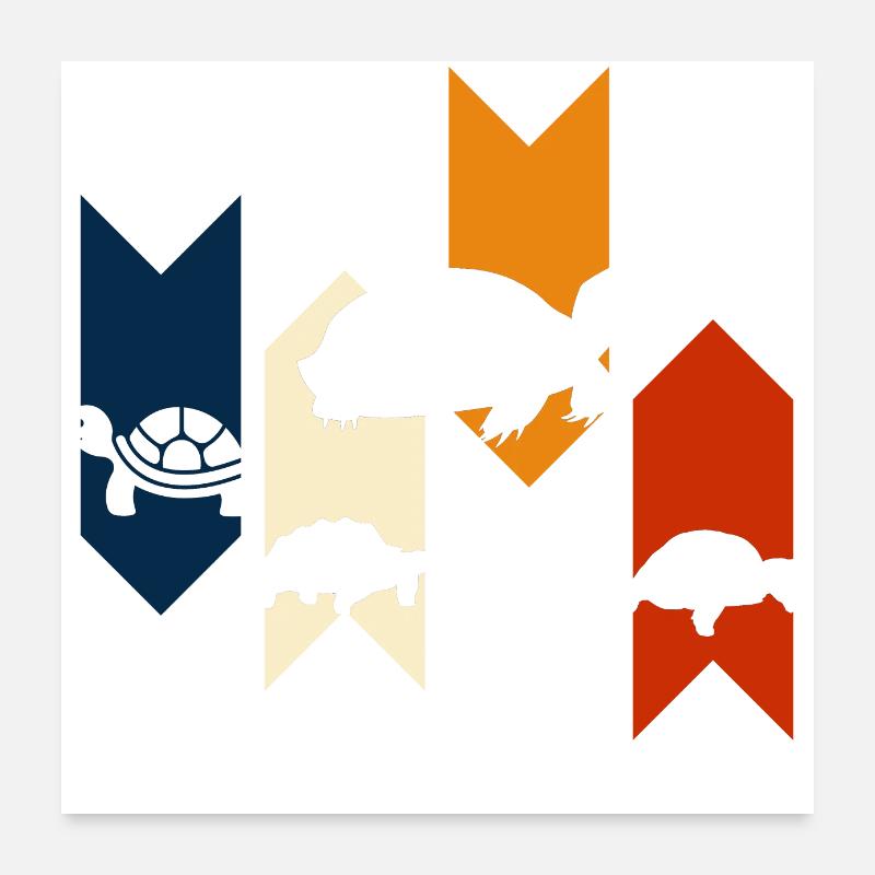 Vintage Retro Turtle Gift Idea Poster 24" x 24" (60x60 cm)