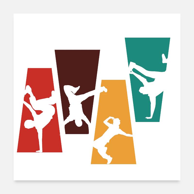 Breakdance rétro vintage-idée cadeau breakdance Poster 60 x 60 cm