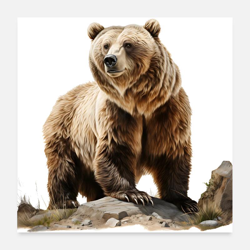 L’ours brun est un grand prédateur redoutable Poster 60 x 60 cm