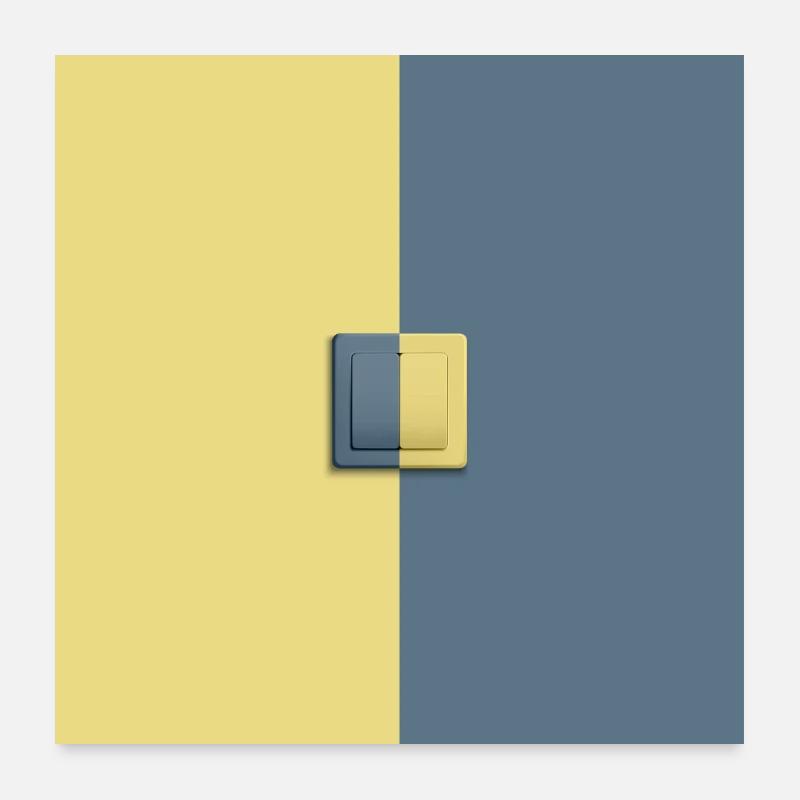 Light switch on harmonious out of harmony Poster 24" x 24" (60x60 cm)