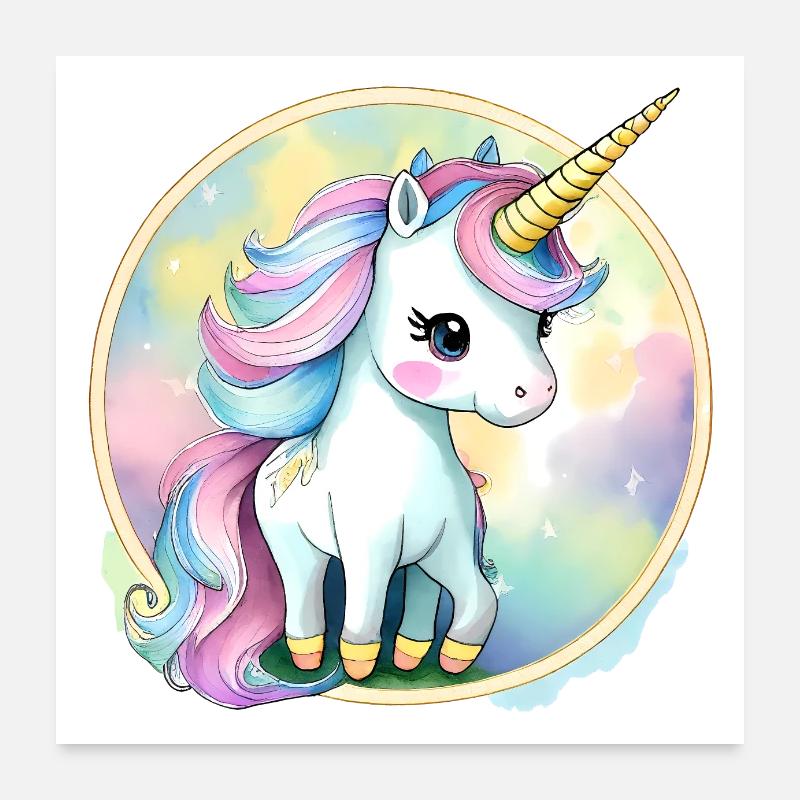Splash-Baby Einhorn Poster 60x60 cm