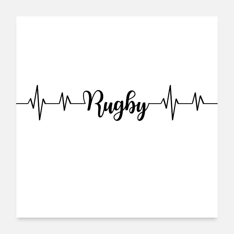 Rugby heartbeat Poster 24" x 24" (60x60 cm)