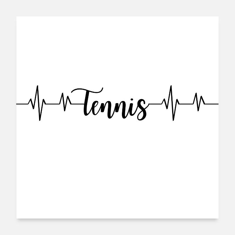 Tennis battement de cœur Poster 60 x 60 cm