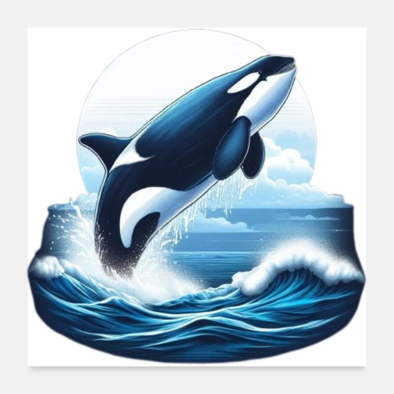 Blue Orca Poster 24" x 24" (60x60 cm)