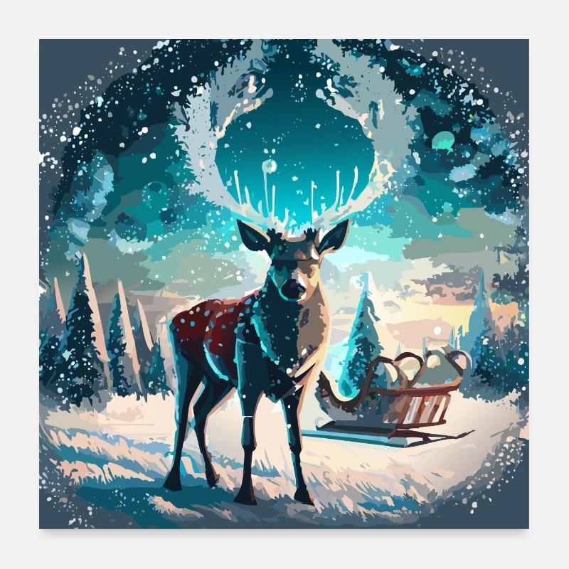 Renne magique Poster 60 x 60 cm