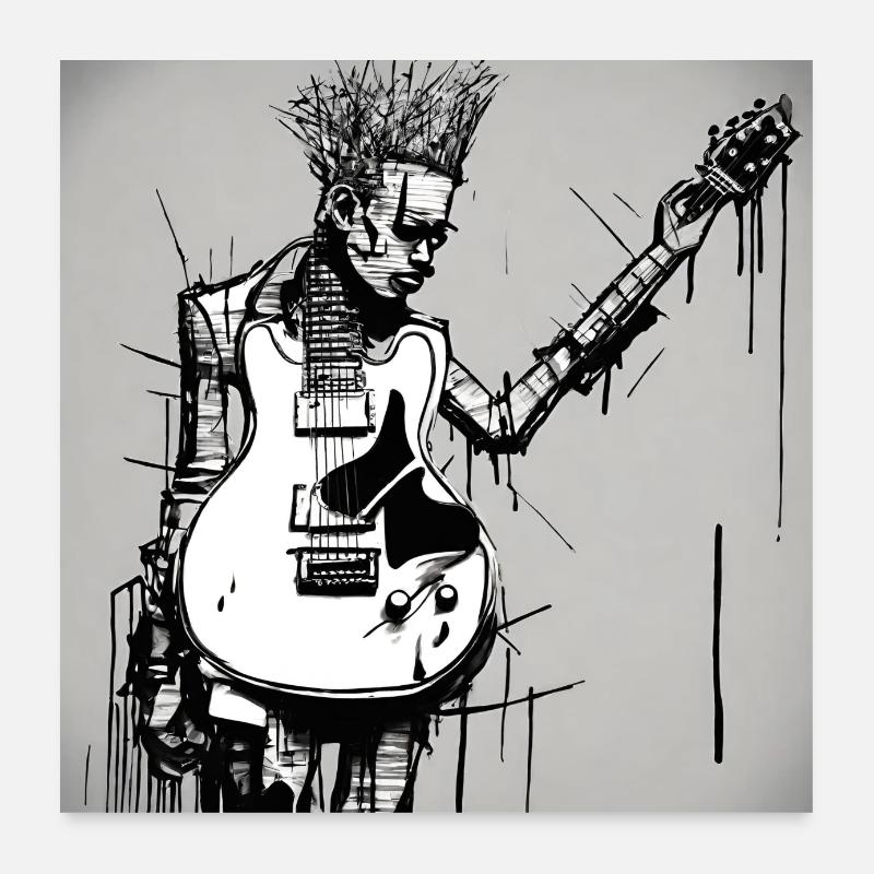 Poster t Punkrock Gitarrist Sweatshirt Poster 60x60 cm