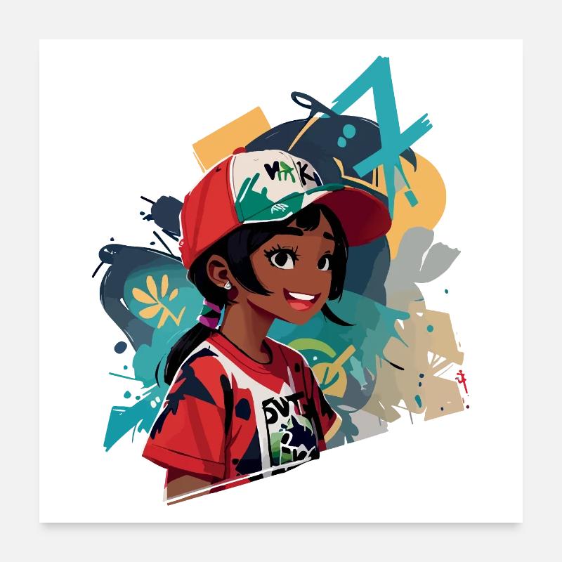 Graffiti Girl Poster 24" x 24" (60x60 cm)