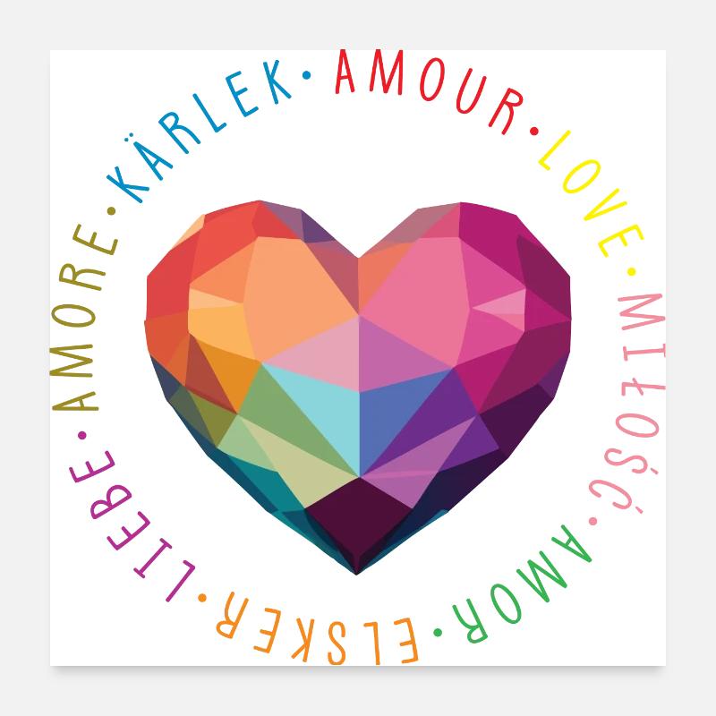 Vereinte Liebe Poster 60x60 cm