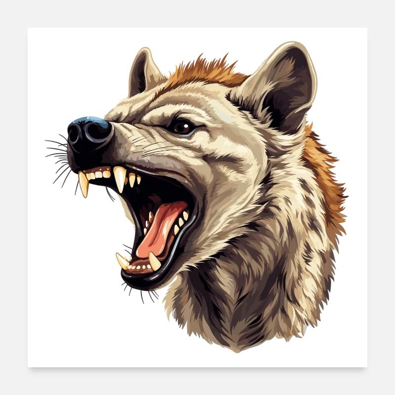 Hyänen Kopf Poster 60x60 cm