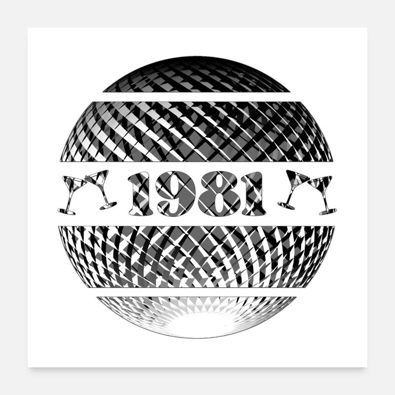 1981 millésime argent Poster 60 x 60 cm