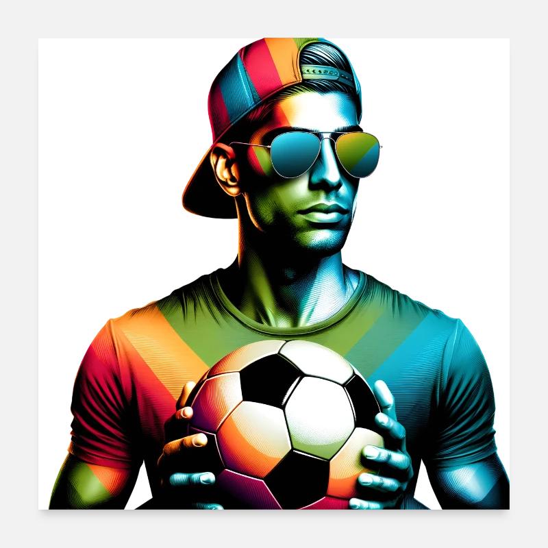 Cool Soccer Guy Ready For Game Day Poster 24" x 24" (60x60 cm)