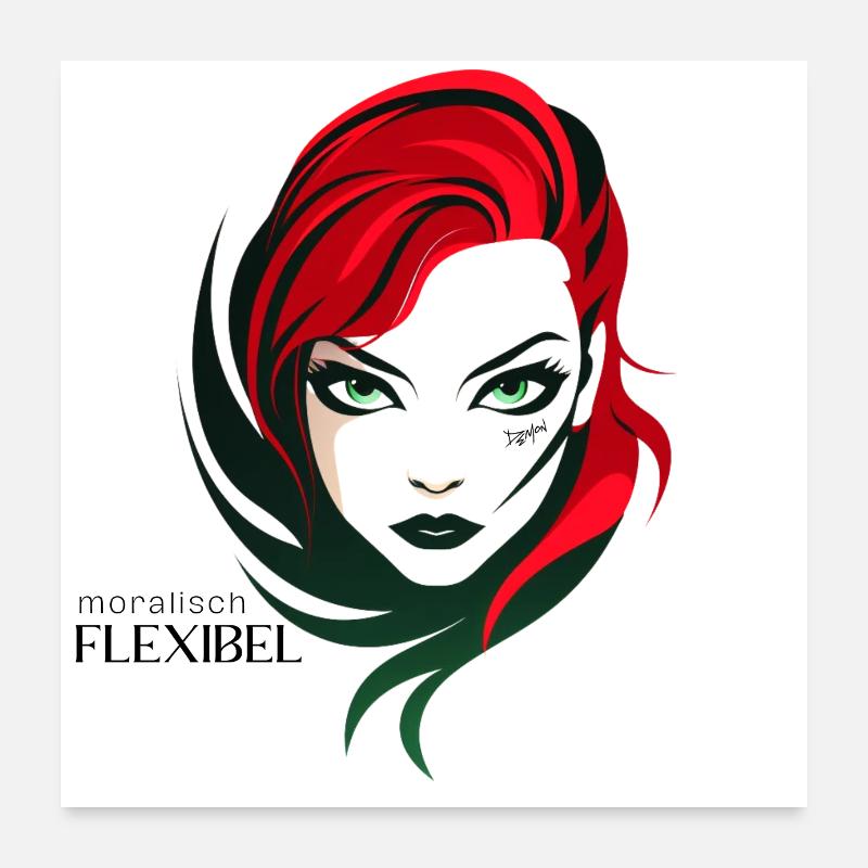 Moralisch Flexibel Poster 60x60 cm