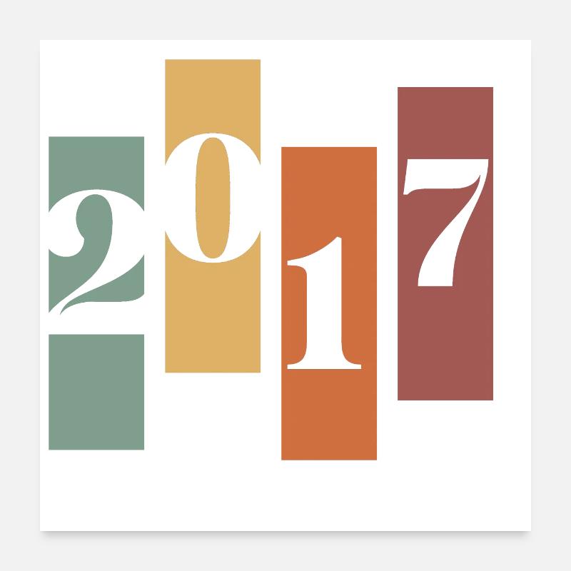 2017 vintage rétro Poster 60 x 60 cm