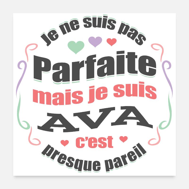 AVA PARFAITE - PRENOM AVA Poster 60 x 60 cm