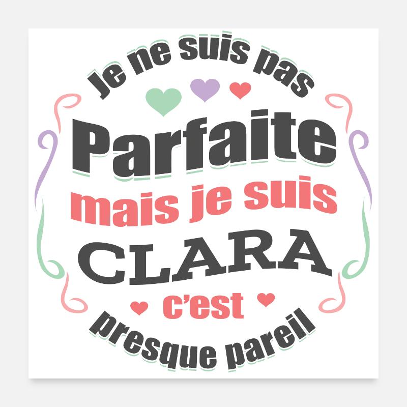 CLARA PARFAITE - PRENOM CLARA Poster 60 x 60 cm