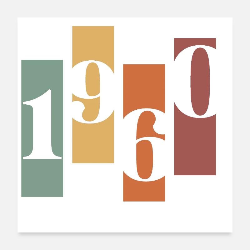 1960er Vintage Retro Möbel Poster 60x60 cm