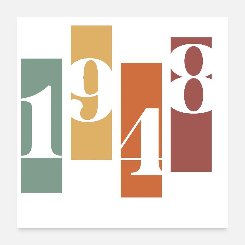 1948 vintage rétro Poster 60 x 60 cm