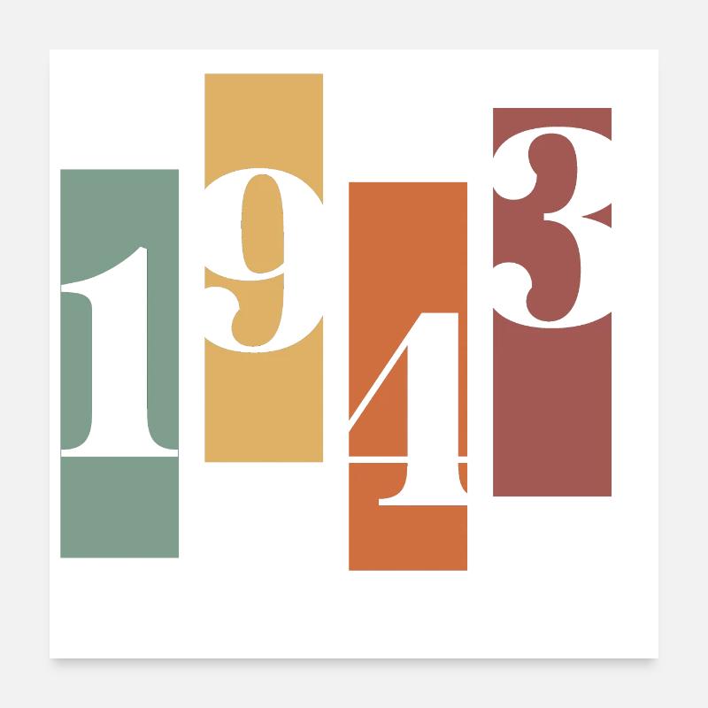 1943 Vintage Retro Poster 60x60 cm