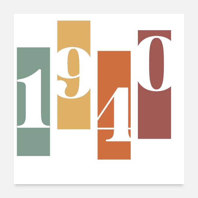 1940 vintage rétro Poster 60 x 60 cm