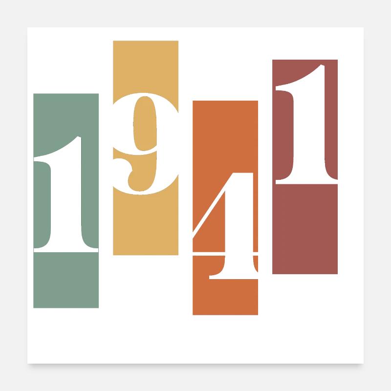 1941 vintage rétro Poster 60 x 60 cm
