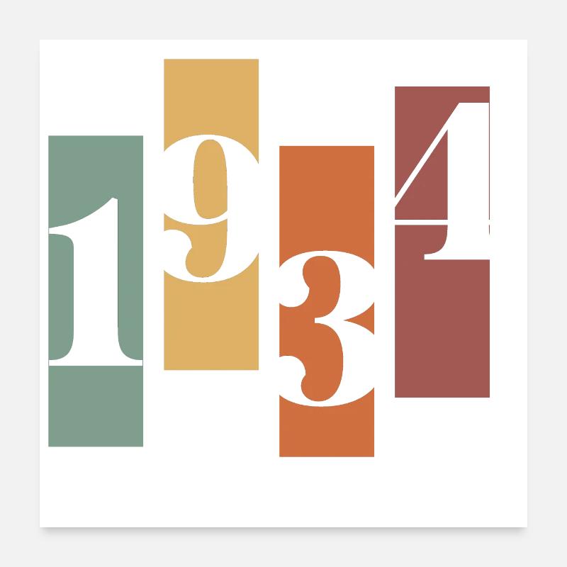 1934 vintage rétro Poster 60 x 60 cm