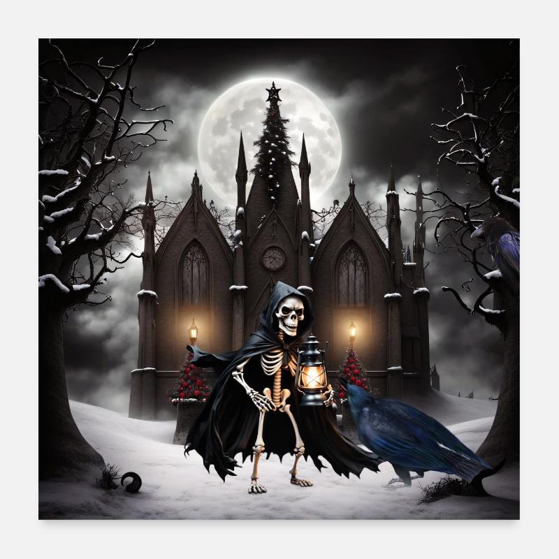On a terrifying, dark night Poster 24" x 24" (60x60 cm)
