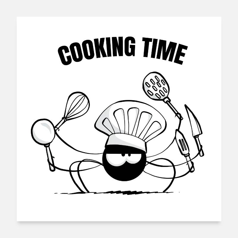 Beth l'araignée - La cuisine (version texte) Poster 60 x 60 cm