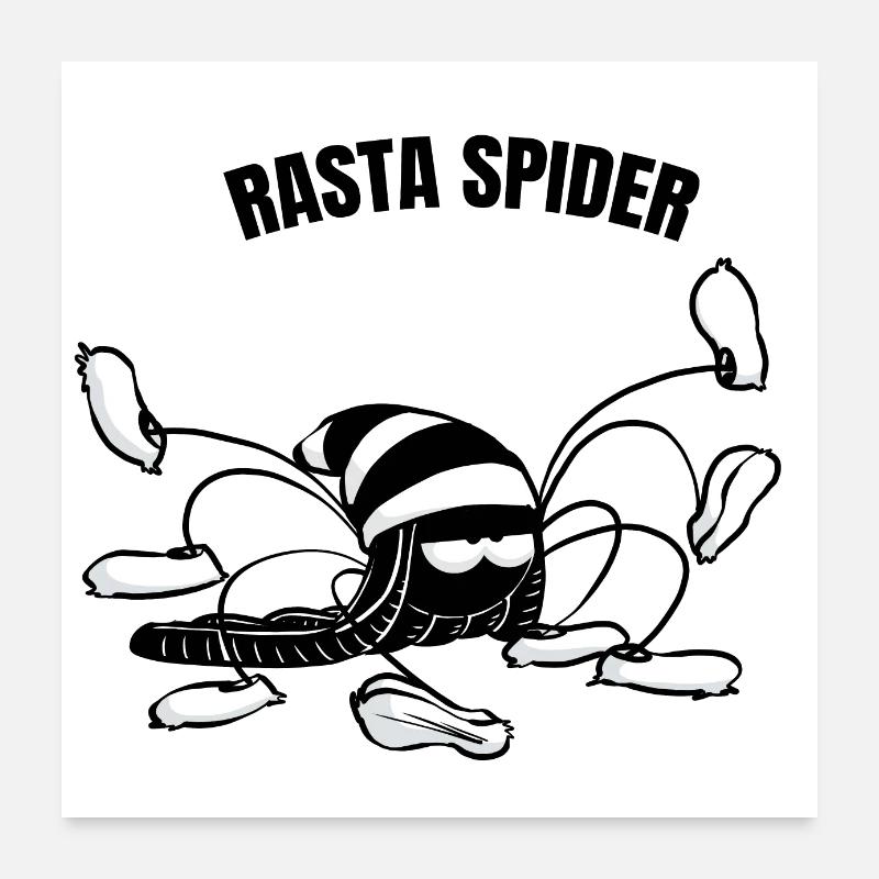 Beth l'araignée - Rasta spider (version texte) Poster 60 x 60 cm