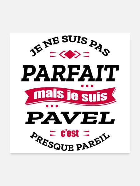PAVEL PARFAIT - PRENOM PAVEL - Poster 60 x 60 cm - blanc - Devant