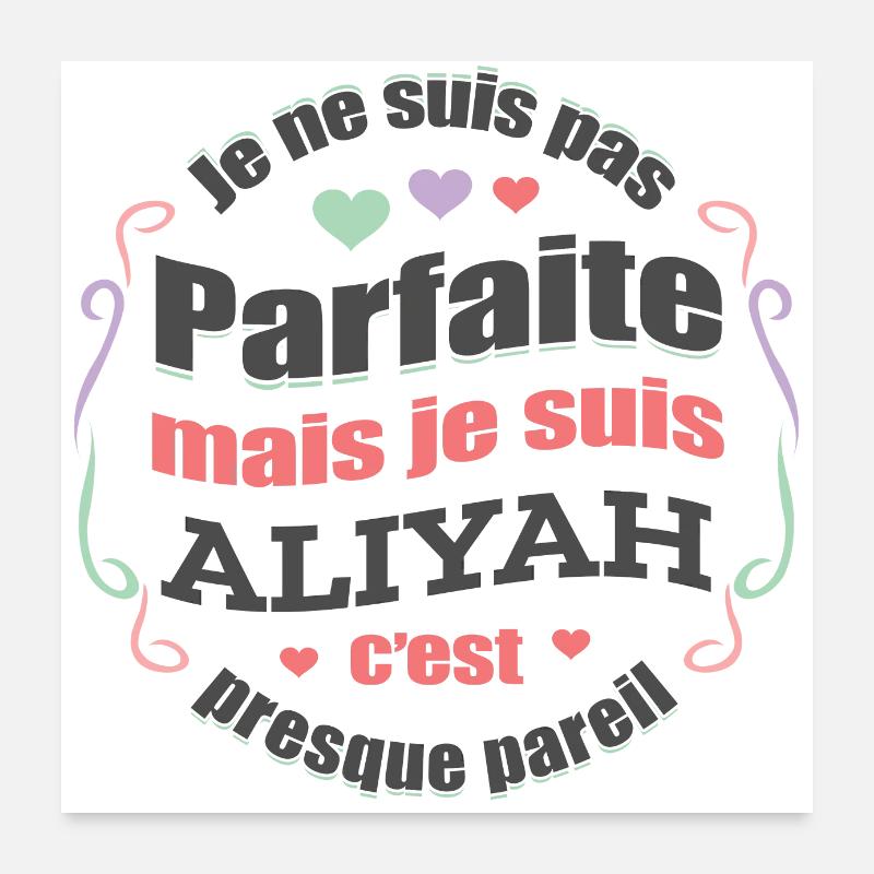 ALIYAH PARFAITE - PRENOM ALIYAH Poster 60 x 60 cm