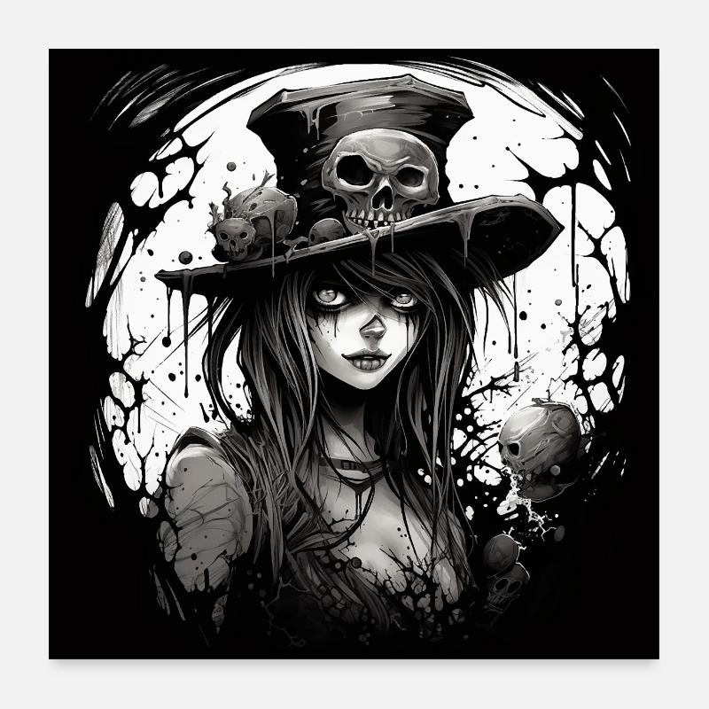 Emo Horrorpunk Girl - Poster 24" x 24" (60x60 cm) - white