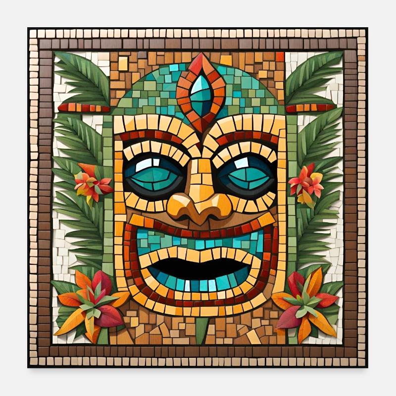 Tiki Mosaik Poster 60x60 cm