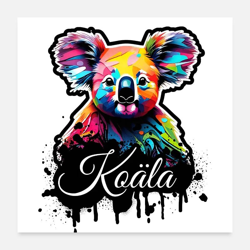 Koäla Designfarbe Poster 60x60 cm