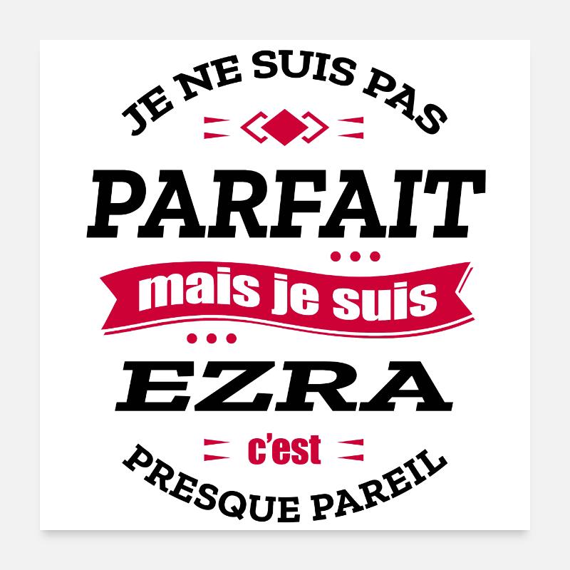 EZRA PARFAIT - PRENOM EZRA Poster 60 x 60 cm
