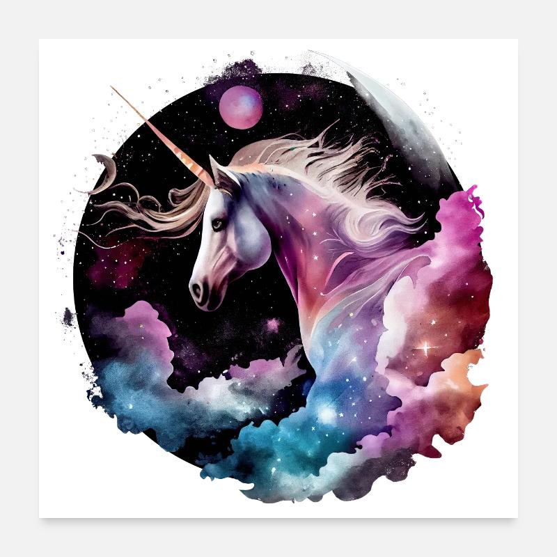Magisches Einhorn Poster 60x60 cm
