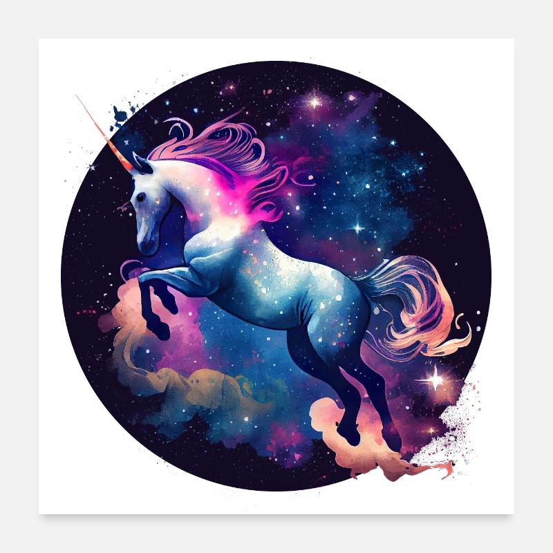 Licorne magique Poster 60 x 60 cm