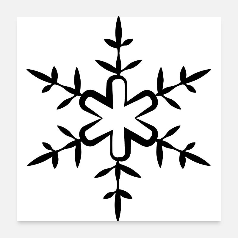 Schneeflocke Poster 60x60 cm