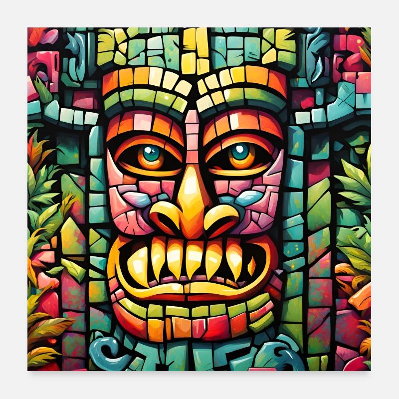 Tiki Mosaik Poster 60x60 cm