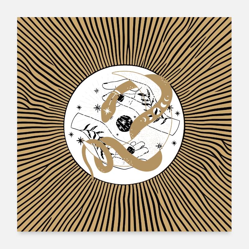 Serpent magique doré Poster 60 x 60 cm