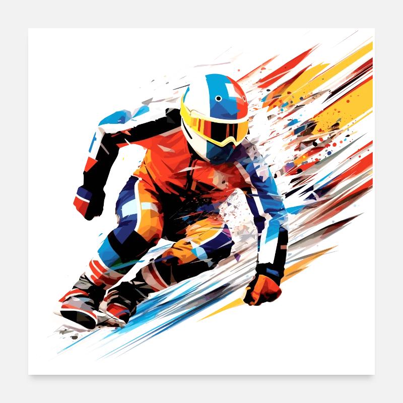 Snowboard Sport Game Champion Competition Abstract Poster 24" x 24" (60x60 cm)